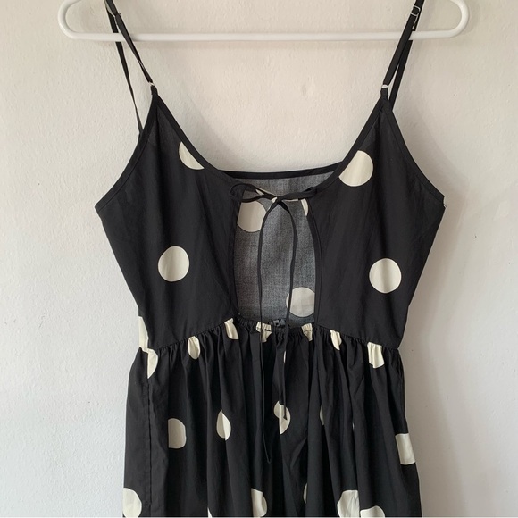 NWT Ciao Lucia Neroni Polka Dot Bow Ribbon Cotton Poplin Open Back Maxi Dress - Picture 13 of 16